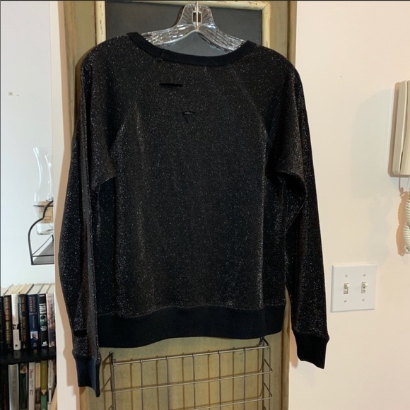 n:PHILANTHROPY Fuller Black Metallic Shimmer Sweatshirt Pullover Size Small - Picture 7 of 7